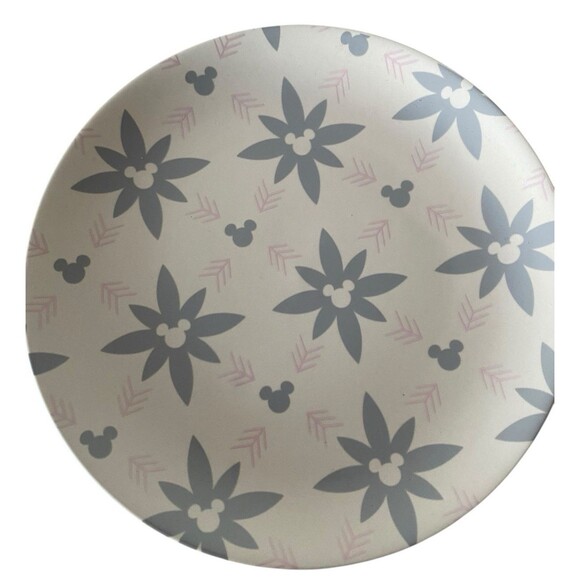 Disney Parks ~ Mickey Mouse Icon Homestead Gray & Pink Salad/Cake Plate Set of 4 - Picture 7 of 8